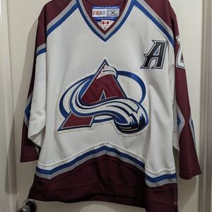 Maroon and White Hockey Jersey